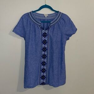 Talbots embroidered blouse. Size medium excellent condition